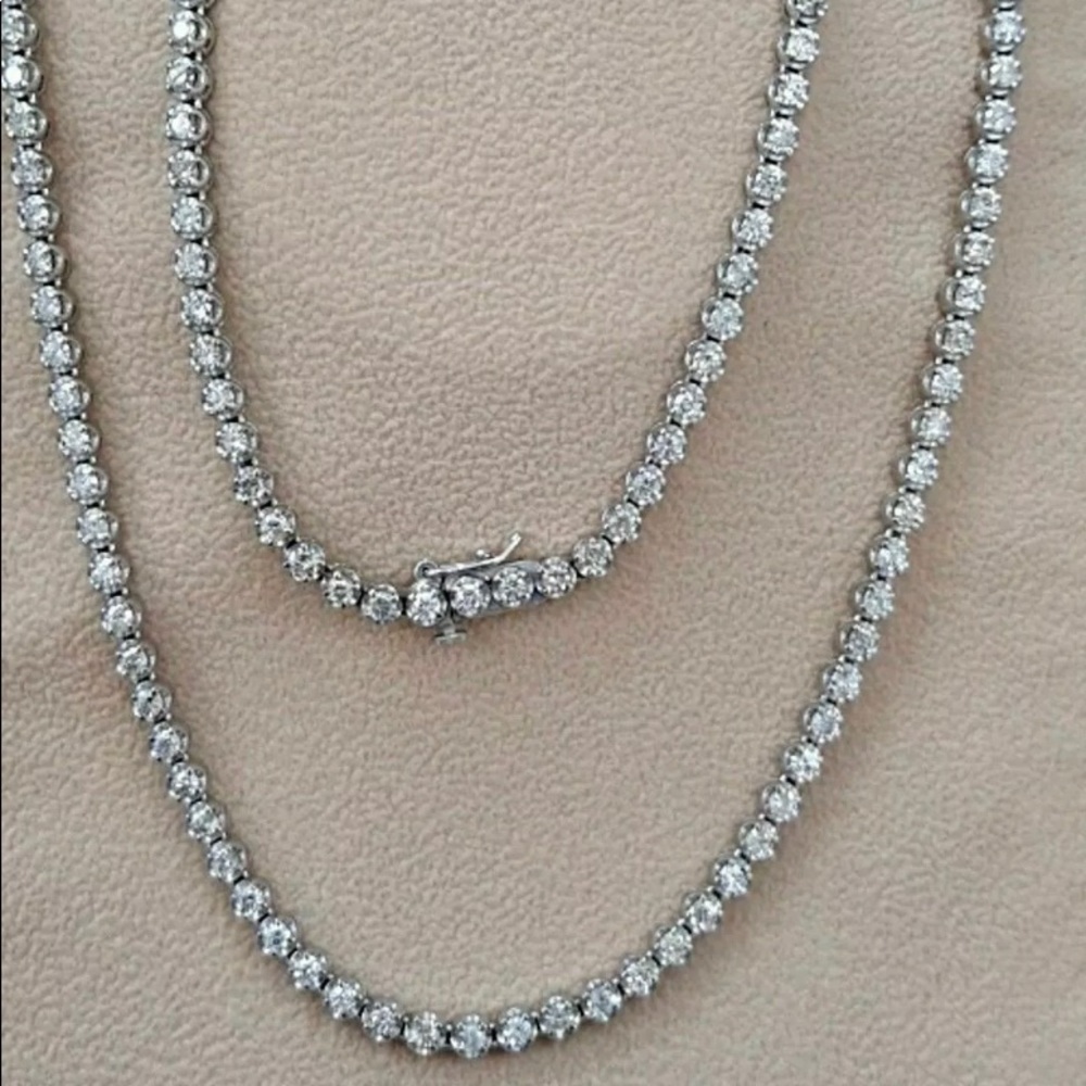 24 inch 14 karat 20 carat diamond tennis necklace